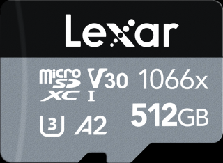 LEXAR microSDXC SILVER 1066x UHS-I U1 A2 R160 W120 (V30) 512GB