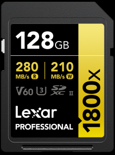 LEXAR SDXC Pro 1800x U3 UHS-II R280 W210 (V60) 128GB