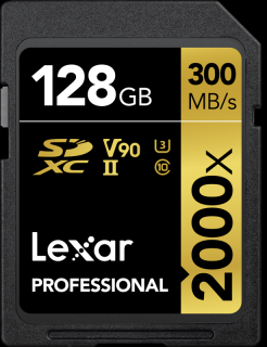 LEXAR SDXC Pro 2000X UHS-II U3 R300 W260 (V90) 128GB