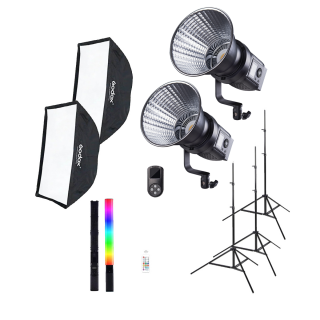 Tolifo KIT 120W LED 5600K x 2 cu softbox, stativ si Bagheta LED RGB