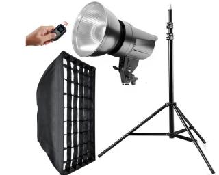 Tolifo T-600BL LED Bicolor 60W cu Softbox cu grid 60x60 si stativ