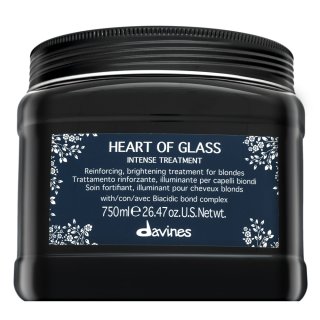 Davines Heart Of Glass Intense Treatment mască pentru întărire pentru par vopsit, decolorat și tratat chimic 750 ml