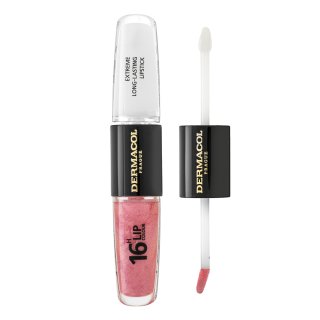 Dermacol 16H Lip Colour Extreme Long-Lasting Lipstick ruj si luciu de buze cu persistenta indelungata 2 in 1 No. 11 8 ml