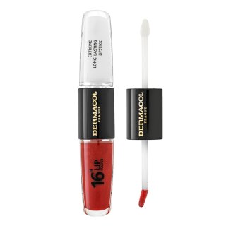 Dermacol 16H Lip Colour Extreme Long-Lasting Lipstick ruj si luciu de buze cu persistenta indelungata 2 in 1 No. 20 8 ml