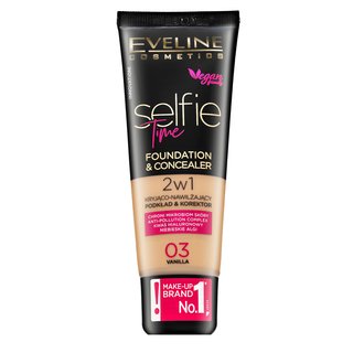 Eveline Selfie Time 2in1 Foundation & Concealer machiaj persistent 2în1 03 Vanilla 30 ml