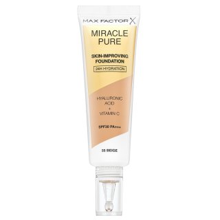 Max Factor Miracle Pure Skin-Improving Foundation machiaj persistent cu efect de hidratare 55 Beige 30 ml