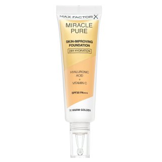 Max Factor Miracle Pure Skin-Improving Foundation machiaj persistent cu efect de hidratare 76 Warm Golden 30 ml