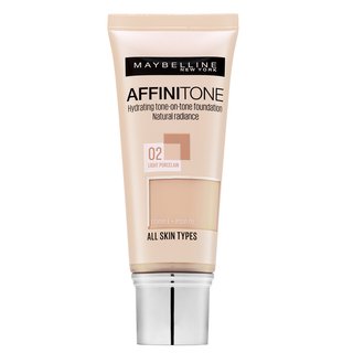 Maybelline Affinitone 02 Light Porcelain fond de ten lichid cu efect de hidratare 30 ml