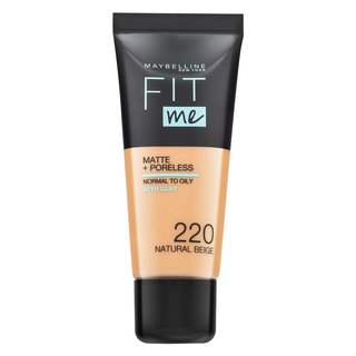 Maybelline Fit Me! Foundation Matte + Poreless fond de ten lichid cu efect matifiant 220 Natural Beige 30 ml