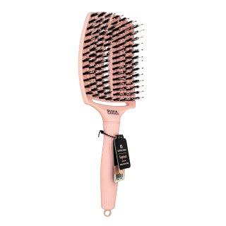 Olivia Garden Fingerbrush Combo Large Pastel Pink perie de păr cu peri de nailon și de mistreț