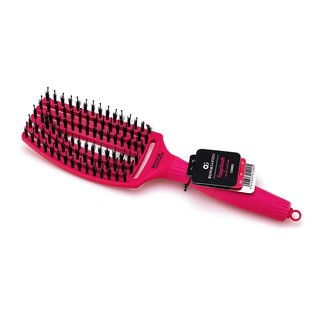 Olivia Garden Fingerbrush Combo Medium Hot Pink perie de păr cu peri de nailon și de mistreț