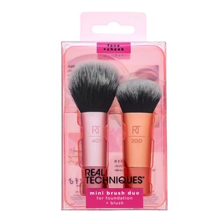 Real Techniques Mini Foundation & Blush Brush Duo set perii machiaj