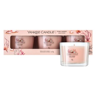 Yankee Candle Pink Sands lumânare votiv 3 x 37 g