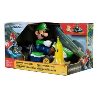 Nintendo Mario - Figurina Spin Out Mario Kart, Luigi, 6 cm