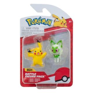 Pokemon Gen IX Battle Set de mini figurine Pikachu  Sprigatito 5 cm