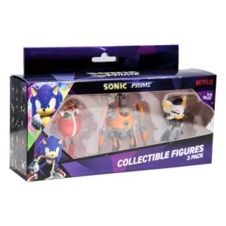 Sonic Prime Set 3 figurine - Rebel Rouge, Eggforcer, Dr. Eggman - 6 cm