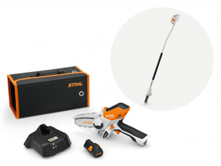 Fierastrau STIHL GTA 26 putere 0.18 kW lama 10 cm pas lant 1/4" sistem AS-GTA 26 Set cu 1 acu si inc. + extensie telescopica