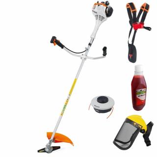 Motocoasa STIHL FS 55 motor 1 CP latime lucru 4 2cm cutit 2 taisuri 230-2 AutoCut C26-2 viziera ham dublu + 0.5l ulei 2T