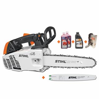 Motofierastrau STIHL MS 194 T 1.9CP lama 35cm 1.1mm pas 3/8P 63PM3 + Sina R 35cm 1,1mm 3/8  P + Lant 61 PMM3 3/7 P 35cm 1.1mm2x Ulei 1l+Ulei lant 1L