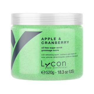 Exfoliant din zahar fara ulei, Sugar scrub Refreshing Apple and Cranberry - 520g