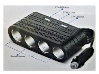 Adaptor priza auto 4 cai si USB 120W Olesson 1654