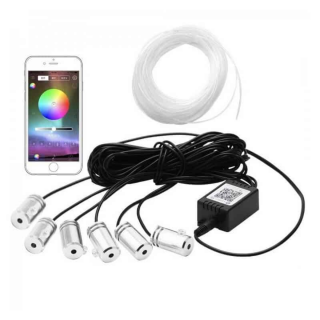 Banda Led Lumini Ambientale auto RGB 6M cu 6 canale