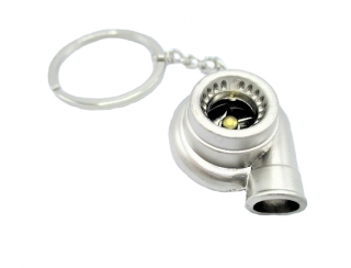 Breloc chei auto Turbina Metalic Crom Gri