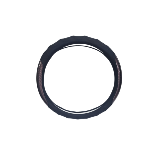 Husa volan piele ecologica insertie Carbon Gri 37-39cm