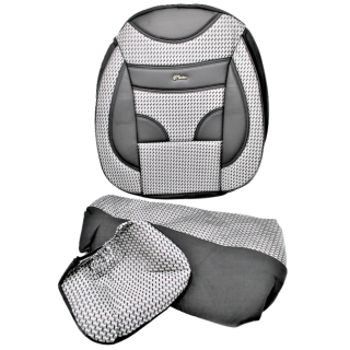 Huse Scaune Auto 5 Locuri Universale Piele Ecologica cu Textil Gri