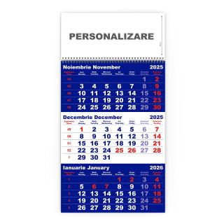 Calendar de perete TRIPTIC CLASIC 1 Albastru, CD