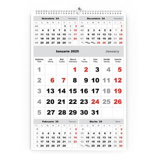 Calendar de perete TRIPTIC CLASIC 3 Argintiu,CD