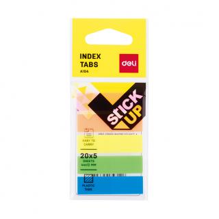 INDEX ADEZIV PLASTIC 12 44MM 5 CULORI 20 FILE DELI