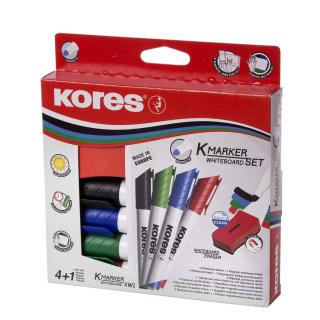 MARKER WHITEBOARD 4 SET 3MM + BURETE MAGNETIC KORES