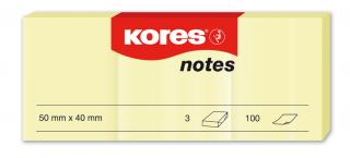 NOTES ADEZIV 40 50MM GALBEN PAL 3 100 FILE KORES