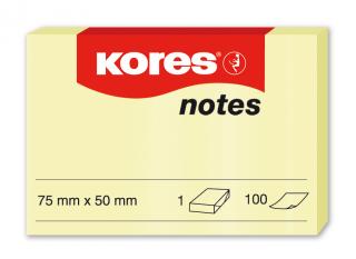 NOTES ADEZIV 50 75MM GALBEN PAL 100 FILE KORES