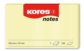 NOTES ADEZIV 75 125MM GALBEN PAL 100 FILE KORES