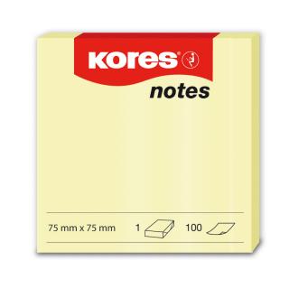 NOTES ADEZIV 75 75MM GALBEN PAL 100 FILE KORES