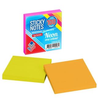 Notes Adeziv Neon, 75x75 Cm, 100 File Set - OFFISHOP