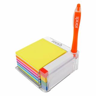 Notes autoadeziv cu suport, 76x76 mm - 400file set, 76x14 mm - 380file set, Stick  n -culori asortate