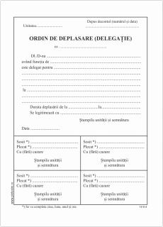 Ordin de deplasare A5 - fata verso