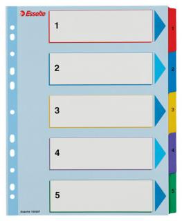 SEPARATOARE INDEX CARTON 1-5 REINSCRIPTIBIL ESSELTE