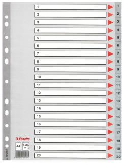 SEPARATOARE INDEX PLASTIC 1-20 ESSELTE