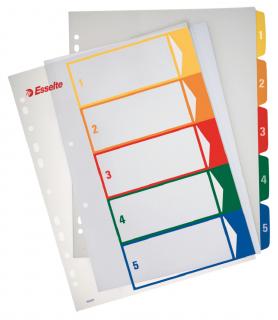 SEPARATOARE INDEX PLASTIC 1-5 IMPRIMABIL ESSELTE