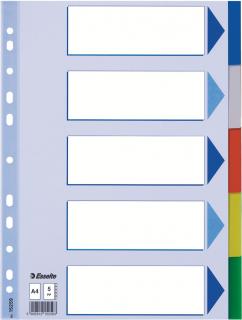 SEPARATOARE INDEX PLASTIC 5 CULORI ESSELTE