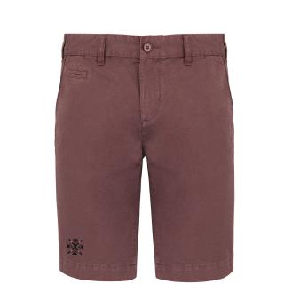 Pantaloni scurti casual ColorEscu, broderie, culoare grena, CA77