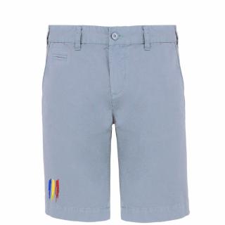 Pantaloni scurti casual Tricolor, broderie, culoare bleu, CA93