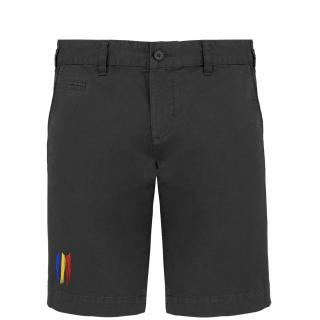 Pantaloni scurti casual Tricolor, broderie, culoare neagra, CA91