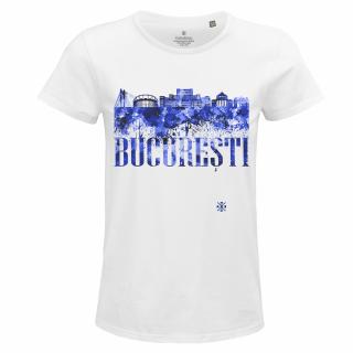 Tricou Bucuresti, dama, culoare alba, CIR105