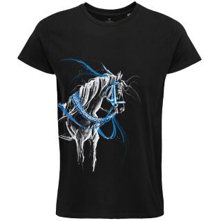 Tricou Cal fermecat, barbat, culoare neagra, CP42