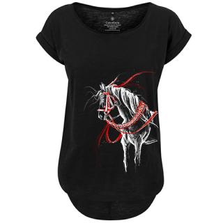 Tricou Cal fermecat, dama, culoare neagra, CP43